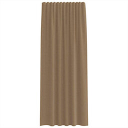 Berkfield Voile Curtains With Rod Pockets 2 Pcs Light Brown - thumbnail 4