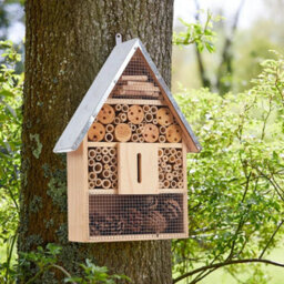 Insect Wooden Hotel Metal Roof Nesting Home Bee Keeping Bug Garden Ladybird Box A 30.5X9.3X27.3Cm - thumbnail 3