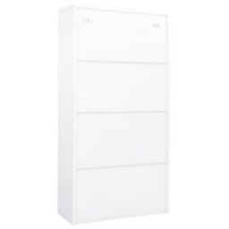Vidaxl Office Cabinet White 90X40X180 Cm Steel - thumbnail 4