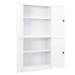 Vidaxl Office Cabinet White 90X40X180 Cm Steel - thumbnail 5