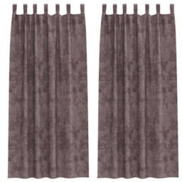 Berkfield Classic Curtain With Curtains 2 Pcs Brown 245 X 140 Cm Velvet