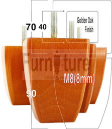 L&F 4X Solid Wooden Feet Replacement Furniture Legs 90mm Height  Sofas Chairs Stools M8 (8mm) Tsp2031 (Golden Oak) - thumbnail 1