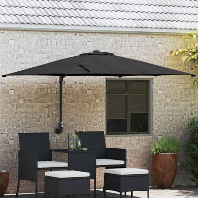 Berkfield Wall-Mounted Garden Parasol Black 247 Cm - image 1