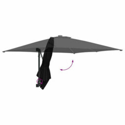 Berkfield Wall-Mounted Garden Parasol Black 247 Cm - thumbnail 8