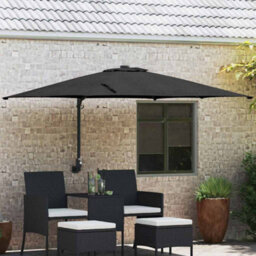 Berkfield Wall-Mounted Garden Parasol Black 247 Cm