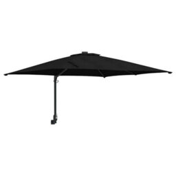 Berkfield Wall-Mounted Garden Parasol Black 247 Cm - thumbnail 2