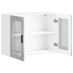 Berkfield Durable Kitchen Wall Cabinet With Glass Door Porto Concrete Grey - thumbnail 6
