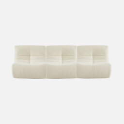 Sweeek - Set Of 3 Modular Armchairs In Boucle Fabric Sokol Trio White 91X105X72 Cm - thumbnail 2