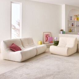 Sweeek - Set Of 3 Modular Armchairs In Boucle Fabric Sokol Trio White 91X105X72 Cm - thumbnail 8