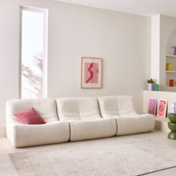 Sweeek - Set Of 3 Modular Armchairs In Boucle Fabric Sokol Trio White 91X105X72 Cm - thumbnail 9