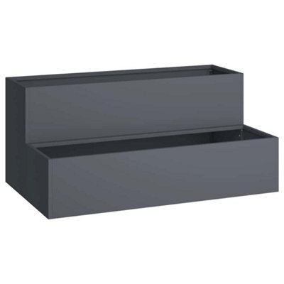 Berkfield Modern Garden Planter Anthracite 100 X 60 X 45 Cm Steel - image 1