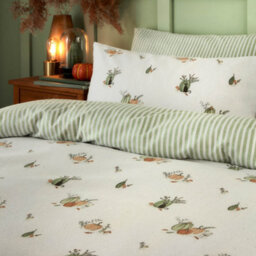 Wylder Pumpkinspice Brushed Cotton Reversible Duvet Cover Set, White, King - thumbnail 2