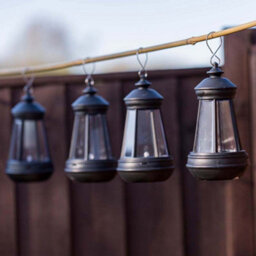 Valuelights Solar Black Outdoor Lantern - thumbnail 4