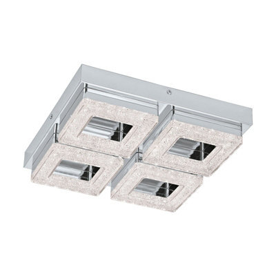 Stylish Chrome Flush Mount Ceiling Light With Led Bulbs And Crystal Accents - image 1