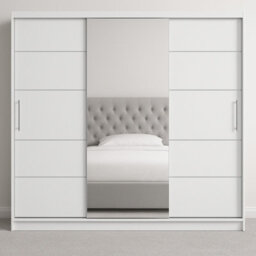 Sliding Door Wardrobe Astra 23 Storage For Modern Bedroom White - thumbnail 2