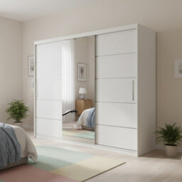 Sliding Door Wardrobe Astra 23 Storage For Modern Bedroom White - thumbnail 1