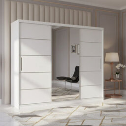 Sliding Door Wardrobe Astra 23 Storage For Modern Bedroom White - thumbnail 3