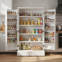 Living And Home Freestanding Kitchen Pantry Storage Cabinet - thumbnail 1