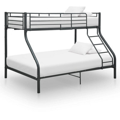 Berkfield Bunk Bed Frame Black Metal 140X200 Cm/90X200 Cm - image 1
