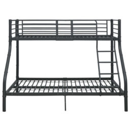 Berkfield Bunk Bed Frame Black Metal 140X200 Cm/90X200 Cm - thumbnail 3