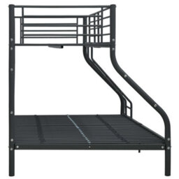 Berkfield Bunk Bed Frame Black Metal 140X200 Cm/90X200 Cm - thumbnail 4