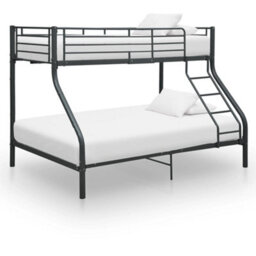 Berkfield Bunk Bed Frame Black Metal 140X200 Cm/90X200 Cm - thumbnail 1