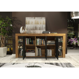 Creative Furniture Eden Sideboard 164Cm - Dark Oak & Black Matt Doors - thumbnail 4