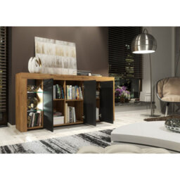 Creative Furniture Eden Sideboard 164Cm - Dark Oak & Black Matt Doors - thumbnail 7