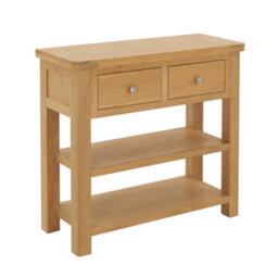 The Furniture Market Marbury Oak 2 Drawer Hall Console Table - thumbnail 4
