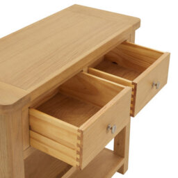 The Furniture Market Marbury Oak 2 Drawer Hall Console Table - thumbnail 6