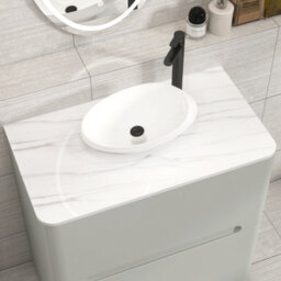 Royal Bathrooms Venice 800mm Dove Grey Freestanding Bathroom Countertop Vanity Unit 2 Drawer With Nova Basin - thumbnail 6