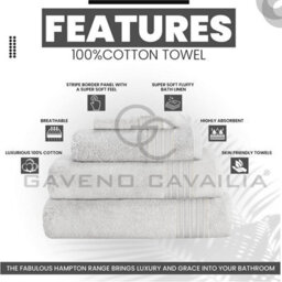 Gc Gaveno Cavailia Hampton Royal 4 Pack Bath Sheet 80X140 White Egyptian Cotton Premier Super Absorbent Towel - thumbnail 2