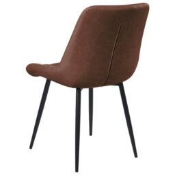 Beliani Set Of 2 Dining Chairs Melrose Faux Leather Brown - thumbnail 6