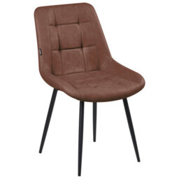Beliani Set Of 2 Dining Chairs Melrose Faux Leather Brown - thumbnail 4