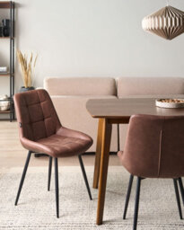 Beliani Set Of 2 Dining Chairs Melrose Faux Leather Brown - thumbnail 2