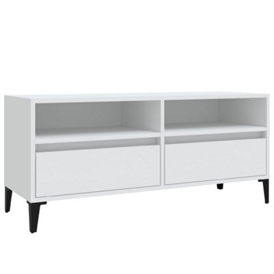 Berkfield Classic Tv Cabinet White 100X34.5X44.5 Cm Engineered Wood - image 1