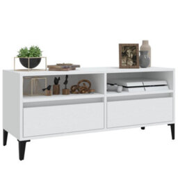 Berkfield Classic Tv Cabinet White 100X34.5X44.5 Cm Engineered Wood - thumbnail 4