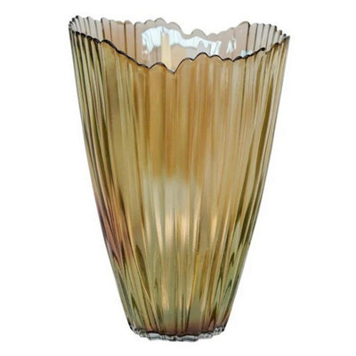 Ivyline Mocha Ribbed Holder - Glass - L15 X W15 X H14 Cm - Brown - image 1