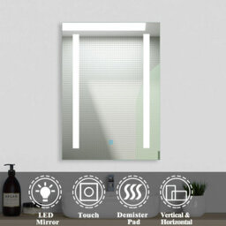 Probaty Bathrooms Bathroom Led Mirror 500X700mm With Anti-Fog,touch Sensor Switch,memory Function,ip44,backlit Wall Vanity Frameless Mirror - thumbnail 2