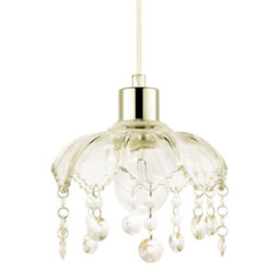 Happy Homewares Traditional And Shabby Chic Clear Glass Easy Fit Pendant Lamp Shade - thumbnail 1