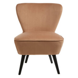 Orsina Natural Fabric Accent Chair,  Rubberwood Frame With Natural Upholstery, Modern Retro Armchair - thumbnail 4