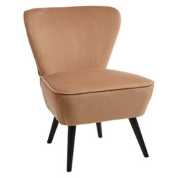 Orsina Natural Fabric Accent Chair,  Rubberwood Frame With Natural Upholstery, Modern Retro Armchair
