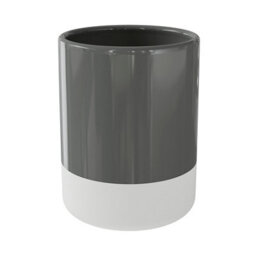 GoodHome Koros Gloss & Matt White & Anthracite Ceramic Tumbler
