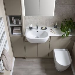 GoodHome Koros Gloss & Matt White & Anthracite Ceramic Tumbler - thumbnail 6