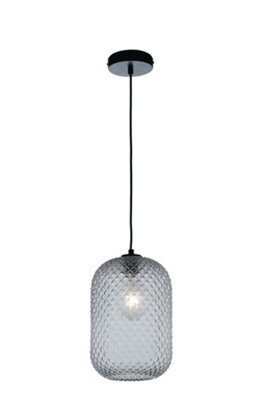 Luminosa Lighting Luminosa Ashford Glass Dome Pendant, Grey, E27