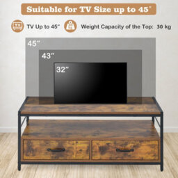 Costway Wooden Coffee Table W/ Storage Drawers Rectangular Center Cocktail Table - thumbnail 8