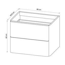 GoodHome Nevado Standard Matt Grey Wall-Mounted Bathroom Vanity Unit (H) 600mm (W) 800mm - thumbnail 6