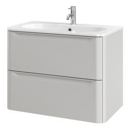 GoodHome Nevado Standard Matt Grey Wall-Mounted Bathroom Vanity Unit (H) 600mm (W) 800mm - thumbnail 3