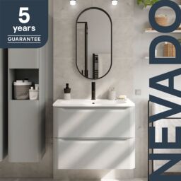 GoodHome Nevado Standard Matt Grey Wall-Mounted Bathroom Vanity Unit (H) 600mm (W) 800mm - thumbnail 9