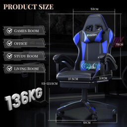 Onemill Ergonomic Gaming Chair With Massage,footrest, Lumbar & Headrest Support For Work, Play & Relaxation - thumbnail 2